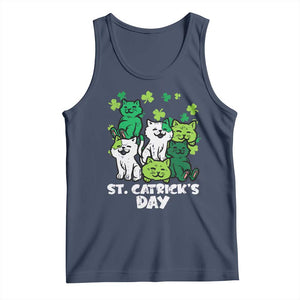 Cute St Catricks Day Tank Top St Patricks Cats Saint Pattys Cat Lover TS02 Navy Print Your Wear