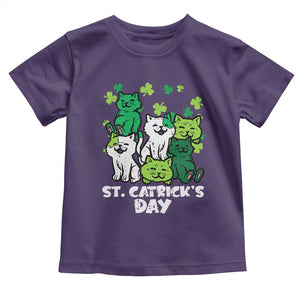 Cute St Catricks Day Toddler T Shirt St Patricks Cats Saint Pattys Cat Lover TS02 Purple Print Your Wear
