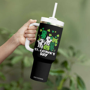 Cute St Catricks Day Tumbler With Handle St Patricks Cats Saint Pattys Cat Lover TS02 Print Your Wear