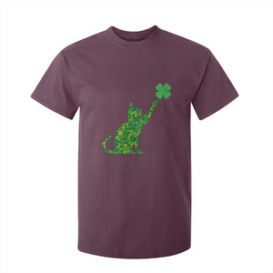 St Patricks Day Shamrock Cat T Shirt For Kid Saint Pattys Cats Lover TS02 Maroon Print Your Wear