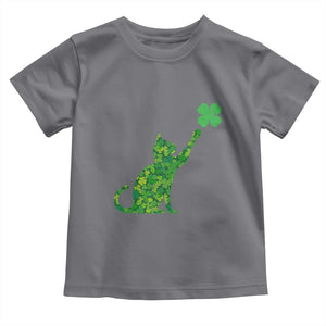 St Patricks Day Shamrock Cat Toddler T Shirt Saint Pattys Cats Lover TS02 Charcoal Print Your Wear
