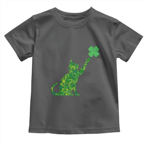 St Patricks Day Shamrock Cat Toddler T Shirt Saint Pattys Cats Lover TS02 Dark Heather Print Your Wear