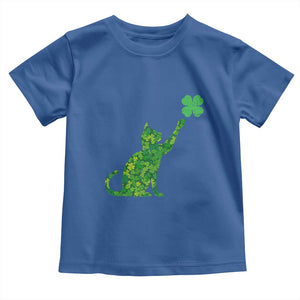 St Patricks Day Shamrock Cat Toddler T Shirt Saint Pattys Cats Lover TS02 Royal Blue Print Your Wear
