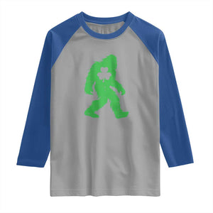 St Patricks Day Bigfoot Raglan Shirt Sasquatch Lucky Shamrock TS02 Sport Gray Royal Print Your Wear