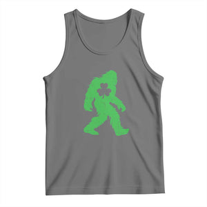 St Patricks Day Bigfoot Tank Top Sasquatch Lucky Shamrock TS02 Black Heather Print Your Wear