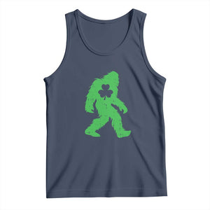 St Patricks Day Bigfoot Tank Top Sasquatch Lucky Shamrock TS02 Navy Print Your Wear