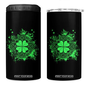 Celtic Knot Irish Shamrock 4 in 1 Can Cooler Tumbler St Patricks Day TS02 One Size: 16 oz Black Print Your Wear