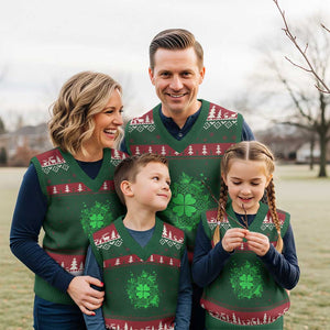 Celtic Knot Irish Shamrock V-Neck Knit Sweater Vest St Patricks Day TS02 Red Green Print Your Wear