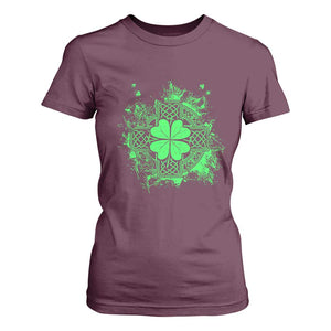 Celtic Knot Irish Shamrock T Shirt For Women St Patricks Day TS02 Maroon Print Your Wear