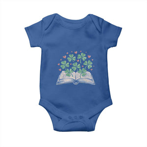 St Patricks Day Book Lover Baby Onesie Librarian Core Lucky Shamrocks TS02 Royal Blue Print Your Wear