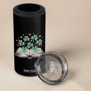 St Patricks Day Book Lover 4 in 1 Can Cooler Tumbler Librarian Core Lucky Shamrocks TS02 Print Your Wear