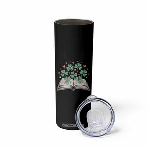 St Patricks Day Book Lover Skinny Tumbler Librarian Core Lucky Shamrocks TS02 Print Your Wear
