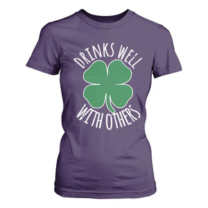 Funny St Patricks Day Drinking T Shirt For Women Drinks Well With Others Drunk Beer Lucky Shamrock TS02 Purple Print Your Wear