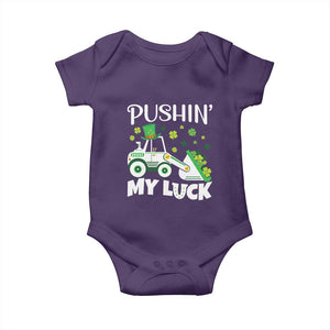 St Patricks Day Boys Truck Baby Onesie Pushing My Luck Tractor Toy Lover TS02 Purple Print Your Wear