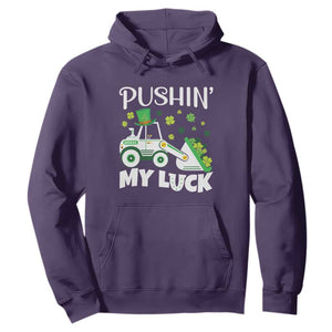 St Patricks Day Boys Truck Hoodie Pushing My Luck Tractor Toy Lover TS02 Purple Print Your Wear