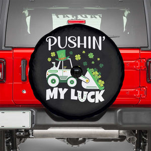 St Patricks Day Boys Truck Spare Tire Cover Pushing My Luck Tractor Toy Lover TS02 Black Print Your Wear