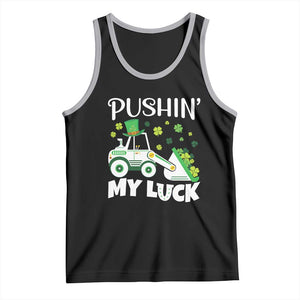 St Patricks Day Boys Truck Tank Top Pushing My Luck Tractor Toy Lover TS02 Black Athletic Heather Print Your Wear