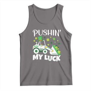 St Patricks Day Boys Truck Tank Top Pushing My Luck Tractor Toy Lover TS02 Deep Heather Print Your Wear