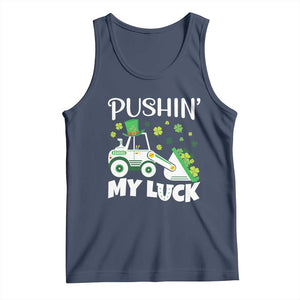 St Patricks Day Boys Truck Tank Top Pushing My Luck Tractor Toy Lover TS02 Navy Print Your Wear