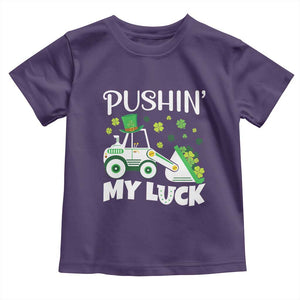 St Patricks Day Boys Truck Toddler T Shirt Pushing My Luck Tractor Toy Lover TS02 Purple Print Your Wear