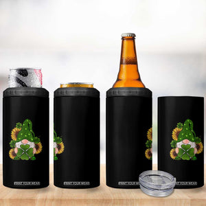 St Patrick's Day Cute Gnomes 4 in 1 Can Cooler Tumbler Holding Shamrock Sunflower TS02 Print Your Wear