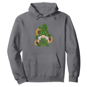 St Patrick's Day Cute Gnomes Hoodie Holding Shamrock Sunflower TS02 Charcoal Print Your Wear