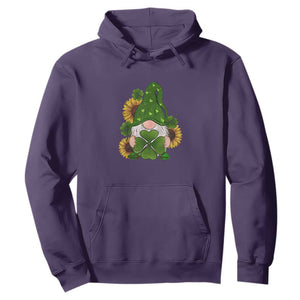 St Patrick's Day Cute Gnomes Hoodie Holding Shamrock Sunflower TS02 Purple Print Your Wear