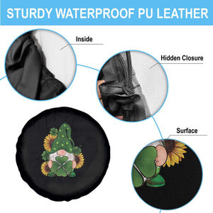 St Patrick's Day Cute Gnomes Spare Tire Cover Holding Shamrock Sunflower TS02 Print Your Wear