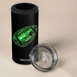 Lucky Shamrock Football 4 in 1 Can Cooler Tumbler Irish Clover St Patricks Day Sport Lover TS02 Print Your Wear