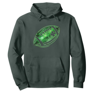 Lucky Shamrock Football Hoodie Irish Clover St Patricks Day Sport Lover TS02 Dark Forest Green Print Your Wear