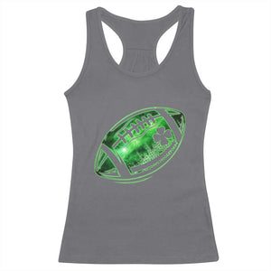 Lucky Shamrock Football Racerback Tank Top Irish Clover St Patricks Day Sport Lover TS02 Charcoal Print Your Wear