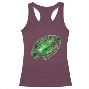 Lucky Shamrock Football Racerback Tank Top Irish Clover St Patricks Day Sport Lover TS02 Maroon Print Your Wear