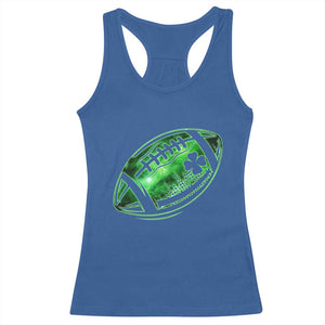 Lucky Shamrock Football Racerback Tank Top Irish Clover St Patricks Day Sport Lover TS02 Royal Blue Print Your Wear