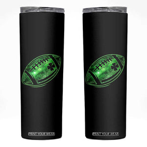 Lucky Shamrock Football Skinny Tumbler Irish Clover St Patricks Day Sport Lover TS02 Black Print Your Wear