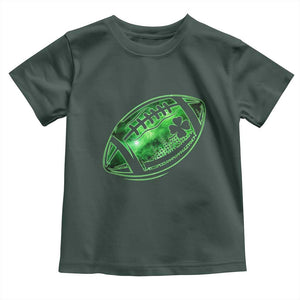 Lucky Shamrock Football Toddler T Shirt Irish Clover St Patricks Day Sport Lover TS02 Dark Forest Green Print Your Wear