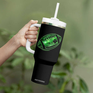 Lucky Shamrock Football Tumbler With Handle Irish Clover St Patricks Day Sport Lover TS02 Print Your Wear