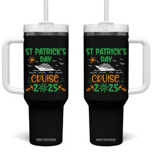 St Patricks Day Cruise Squad 2025 Matching Family Tumbler With Handle TS02 One Size: 40 oz Black Print Your Wear