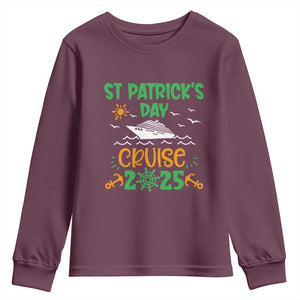 St Patricks Day Cruise Squad 2025 Matching Family Youth Sweatshirt TS02 Maroon Print Your Wear
