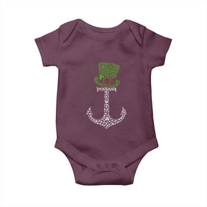 Lucky Shamrock Anchor Baby Onesie Leprechaun Cruise Squad St. Patrick's Day TS02 Maroon Print Your Wear