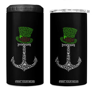 Lucky Shamrock Anchor 4 in 1 Can Cooler Tumbler Leprechaun Cruise Squad St. Patrick's Day TS02 One Size: 16 oz Black Print Your Wear
