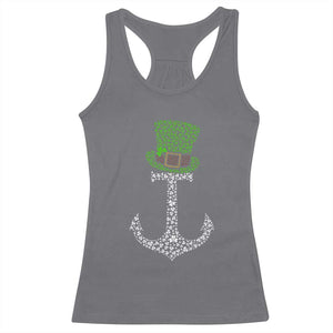 Lucky Shamrock Anchor Racerback Tank Top Leprechaun Cruise Squad St. Patrick's Day TS02 Charcoal Print Your Wear
