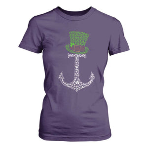 Lucky Shamrock Anchor T Shirt For Women Leprechaun Cruise Squad St. Patrick's Day TS02 Purple Print Your Wear