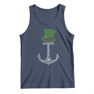 Lucky Shamrock Anchor Tank Top Leprechaun Cruise Squad St. Patrick's Day TS02 Navy Print Your Wear