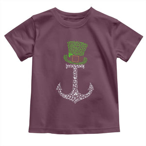 Lucky Shamrock Anchor Toddler T Shirt Leprechaun Cruise Squad St. Patrick's Day TS02 Maroon Print Your Wear