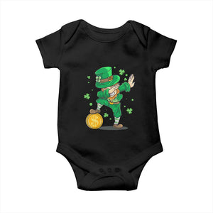 Cute Dabbing Leprechaun Baby Onesie Funny St Patricks Day TS02 Black Print Your Wear