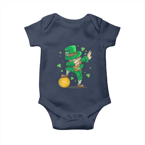 Cute Dabbing Leprechaun Baby Onesie Funny St Patricks Day TS02 Navy Print Your Wear