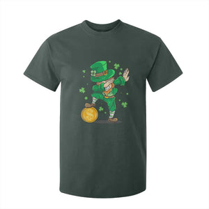 Cute Dabbing Leprechaun T Shirt For Kid Funny St Patricks Day TS02 Dark Forest Green Print Your Wear