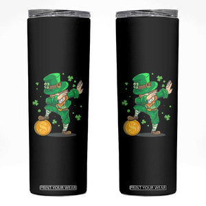 Cute Dabbing Leprechaun Skinny Tumbler Funny St Patricks Day TS02 Black Print Your Wear