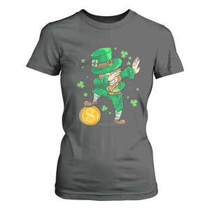 Cute Dabbing Leprechaun T Shirt For Women Funny St Patricks Day TS02 Dark Heather Print Your Wear