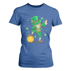 Cute Dabbing Leprechaun T Shirt For Women Funny St Patricks Day TS02 Royal Blue Print Your Wear